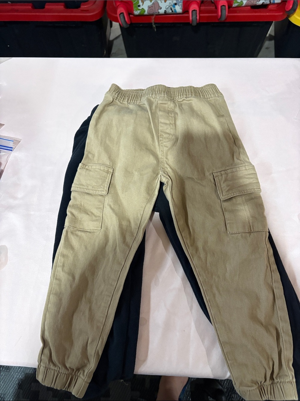 DKNY Tan Cargo Jogger Pants with Black Liner
